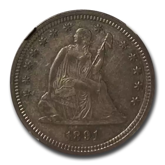 1891 Liberty Seated Quarter AU-58 NGC 1891 Liberty Seated Quarter AU-58 NGC